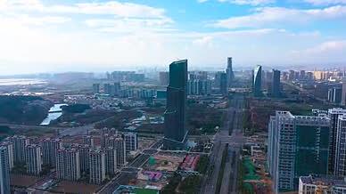 4K航拍昆明中国中铁城市地标商务大楼视频的预览图